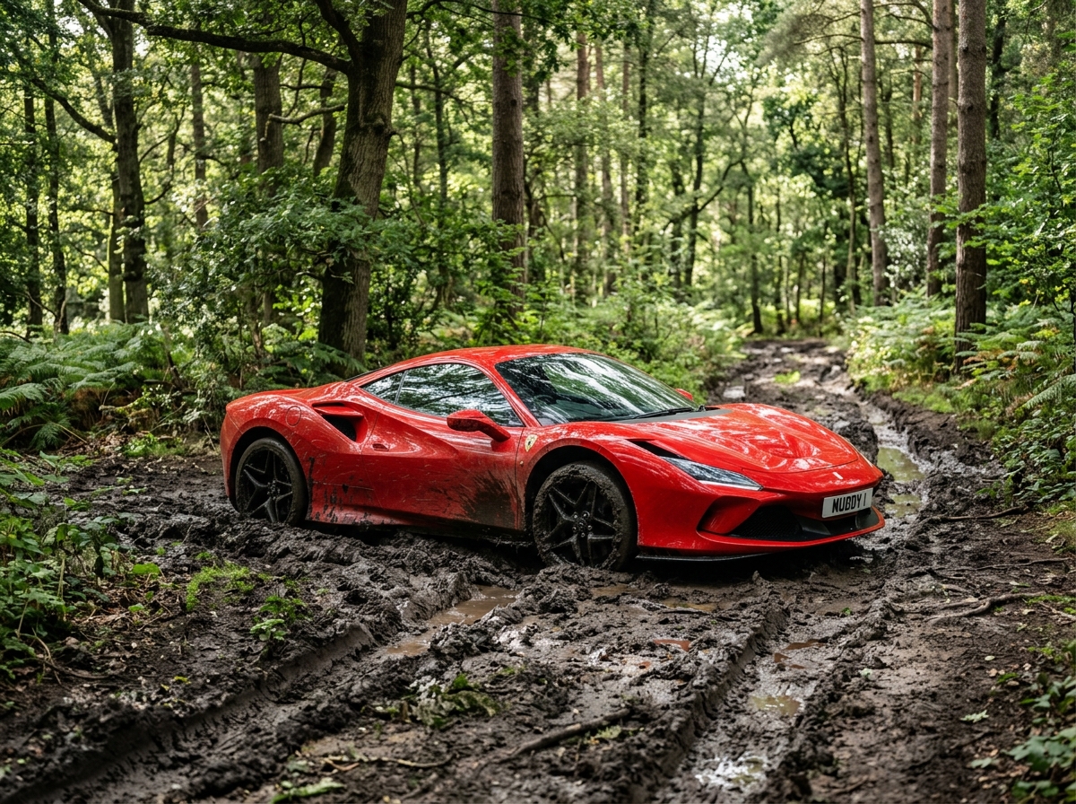 Ferrari w błocie
